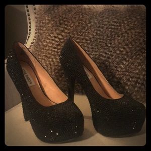 Black Jeweled Steve Madden Pumps